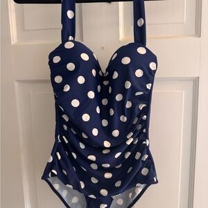 Women’s Vintage Halter Ruched One-Piece Swimsuit